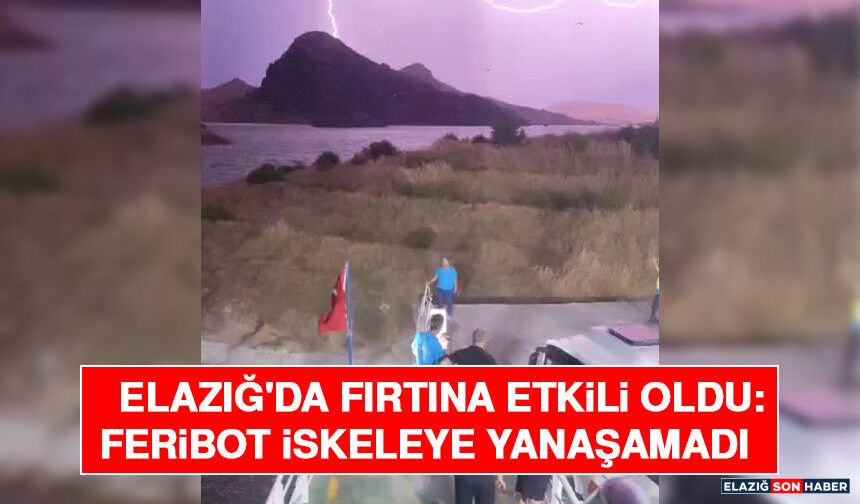 Elazığ'da Fırtına Etkili Oldu: Feribot İskeleye Yanaşamadı