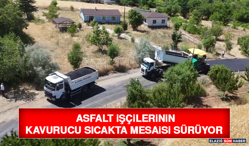 Asfalt İşçilerinin Kavurucu Sıcakta Mesaisi Sürüyor