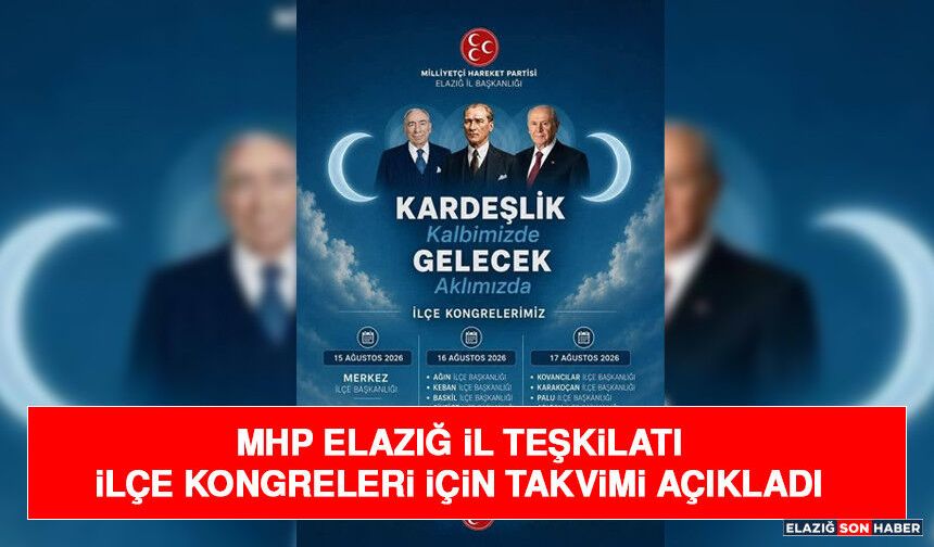 MHP Elazığ İl Teşkilatı İlçe Kongreleri İçin Takvimi Açıkladı