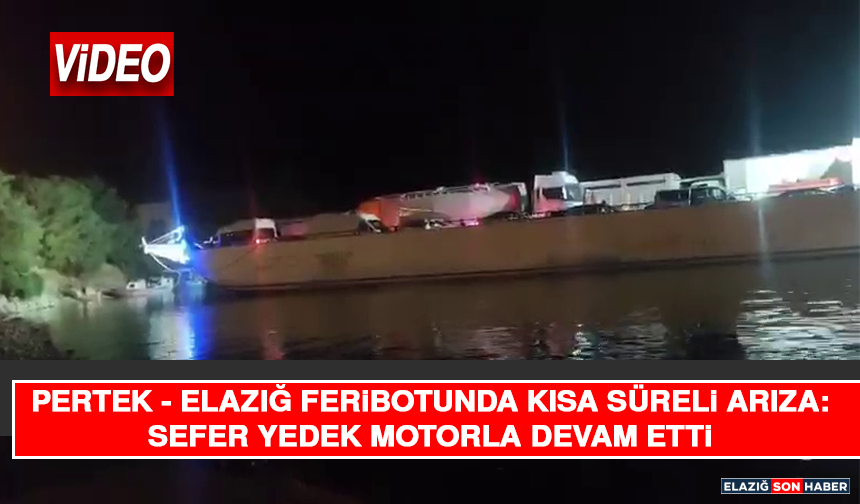 Pertek–Elazığ Feribotunda Kısa Süreli Arıza: Sefer Yedek Motorla Devam Etti