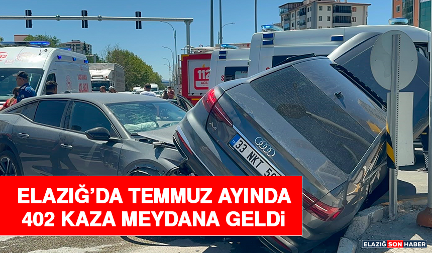 Elazığ’da Temmuz Ayında 402 Kaza Meydana Geldi