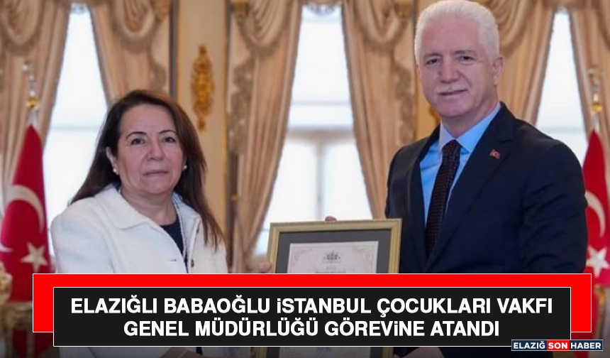Elazığlı Babaoğlu İstanbul Çocukları Vakfı Genel Müdürlüğü Görevine Atandı
