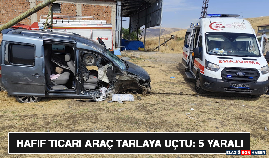 Hafif Ticari Araç Tarlaya Uçtu:5 Yaralı