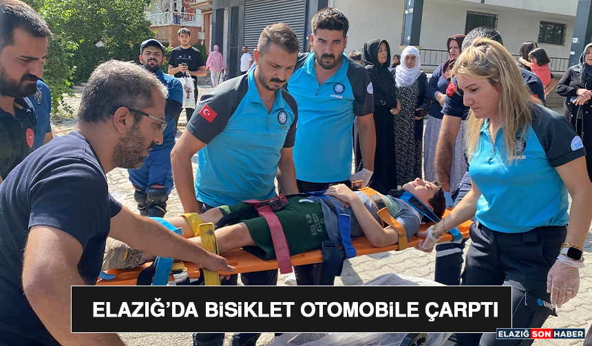 Elazığ’da Bisiklet Otomobile Çarptı