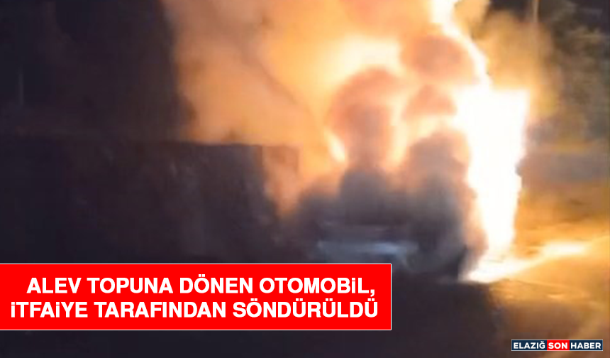 Alev Topuna Dönen Otomobil, İtfaiye Tarafından Söndürüldü