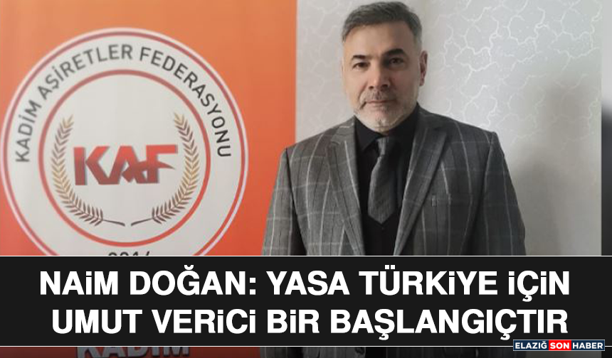 Naim Doğan: Yasa Türkiye İçin Umut Verici Bir Başlangıçtır