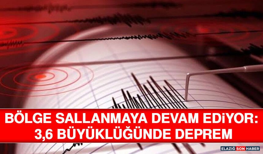 Bölge Sallanmaya Devam Ediyor: 3,6 Büyüklüğünde Deprem