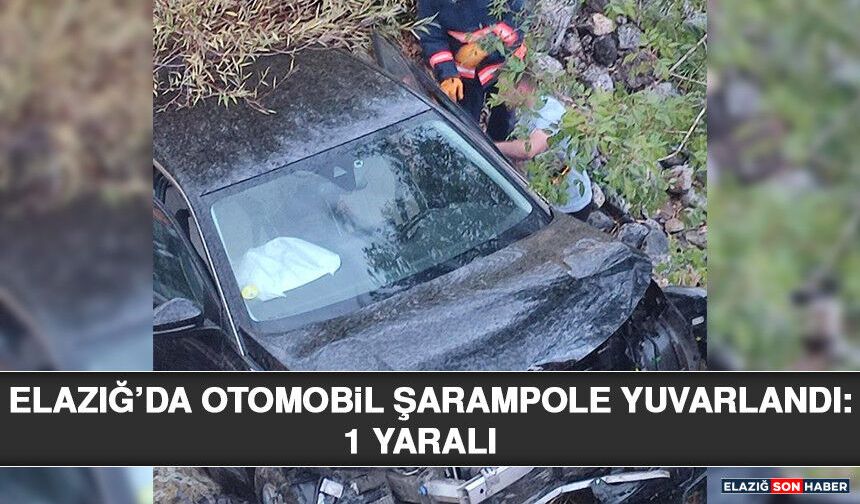 Elazığ’da Otomobil Şarampole Yuvarlandı: 1 Yaralı
