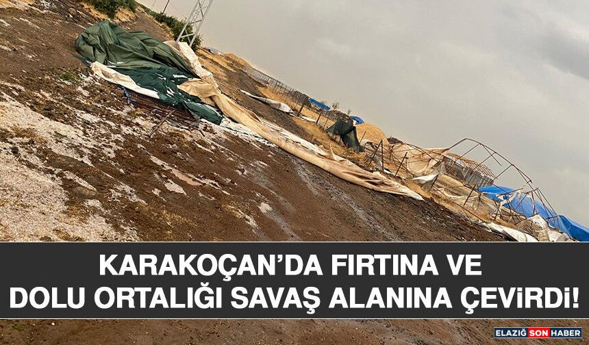 Karakoçan’da Fırtına ve Dolu Ortalığı Savaş Alanına Çevirdi!