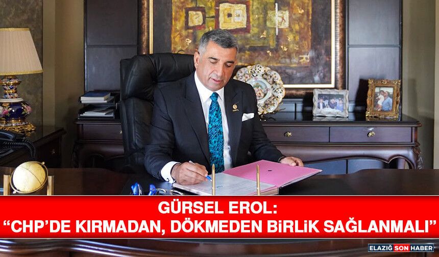 Gürsel Erol: “CHP’de Kırmadan, Dökmeden Birlik Sağlanmalı”
