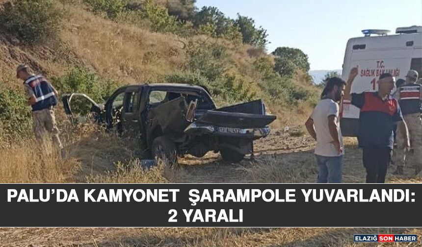 Palu’da Kamyonet Şarampole Yuvarlandı: 2 Yaralı