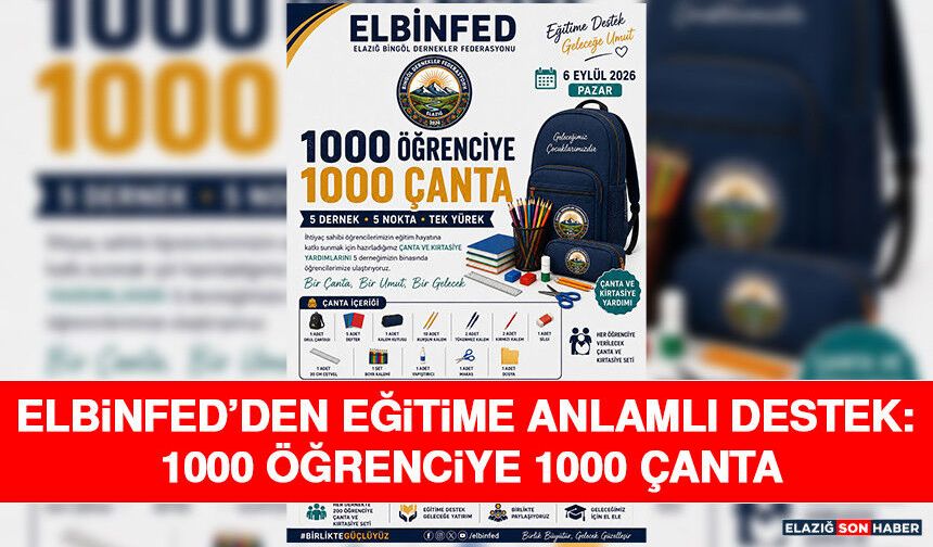 ELBİNFED’den Eğitime Anlamlı Destek: 1000 Öğrenciye 1000 Çanta