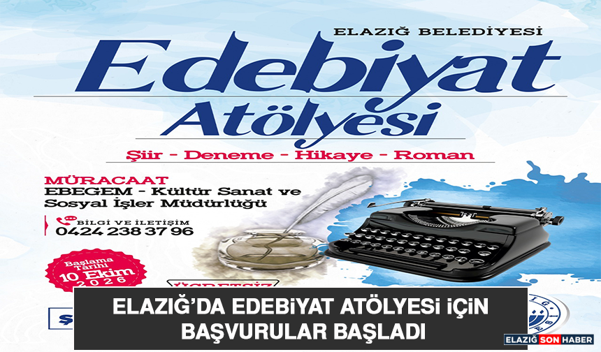 Elazığ’da Edebiyat Atölyesi İçin Başvurular Başladı