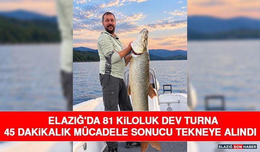 Elazığ'da 81 Kiloluk Dev Turna 45 Dakikalık Mücadele Sonucu Tekneye Alındı