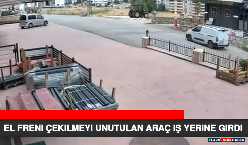El Freni Çekilmeyi Unutulan Araç İş Yerine Girdi