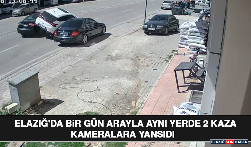 Elazığ'da Bir Gün Arayla Aynı Yerde 2 Kaza Kameralara Yansıdı