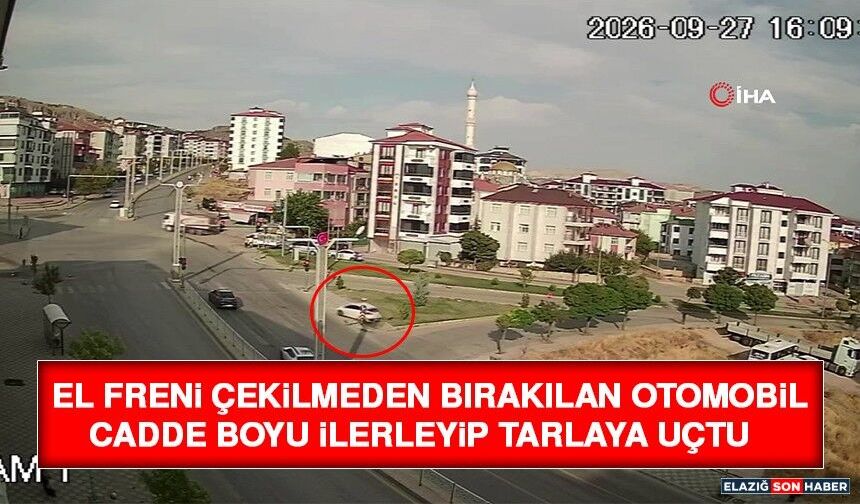 El Freni Çekilmeden Bırakılan Otomobil Cadde Boyu İlerleyip Tarlaya Uçtu