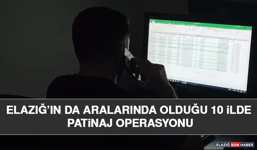 Elazığ’ın da Aralarında Olduğu 10 İlde Patinaj Operasyonu