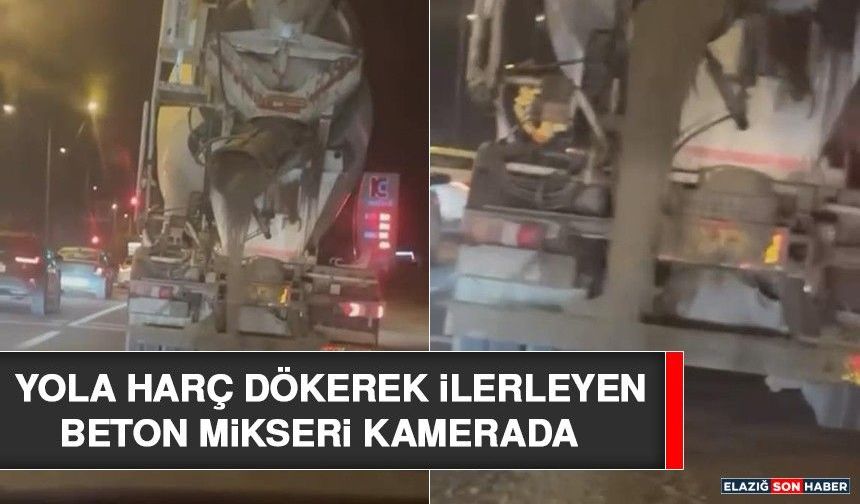 Yola Harç Dökerek İlerleyen Beton Mikseri Kamerada