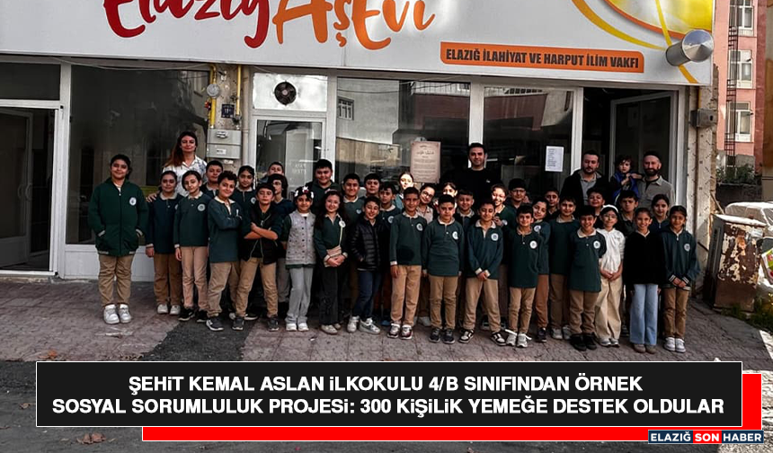 Şehit Kemal Aslan İlkokulu 4/B Sınıfından Örnek Sosyal Sorumluluk Projesi: 300 Kişilik Yemeğe Destek Oldular