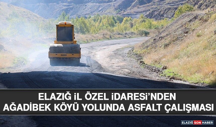 Elazığ İl Özel İdaresi’nden Ağadibek Köyü Yolunda Asfalt Çalışması