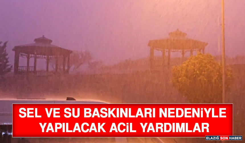 Sel ve Su Baskınları Nedeniyle Yapılacak Acil Yardımlar