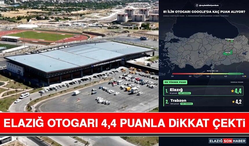Elazığ Otogarı 4,4 Puanla Dikkat Çekti