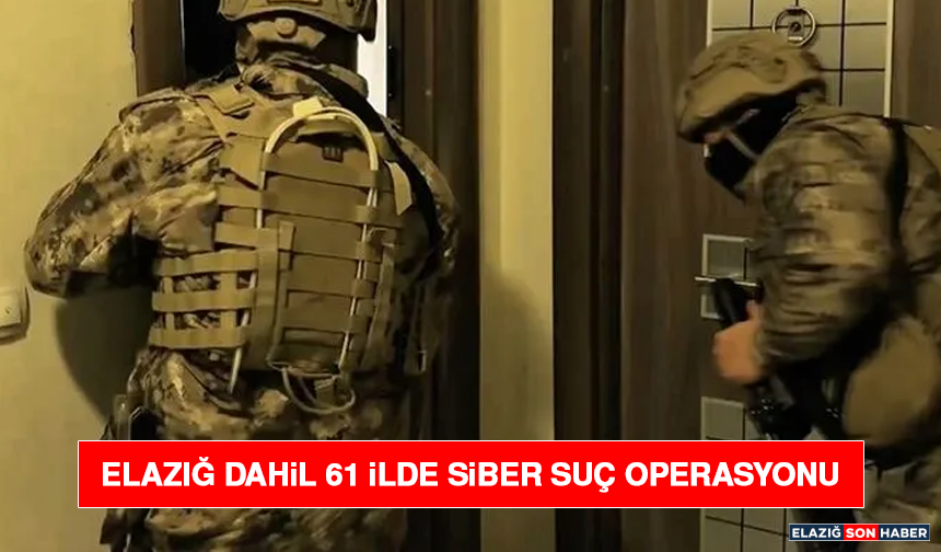 Elazığ Dahil 61 İlde Siber Suç Operasyonu