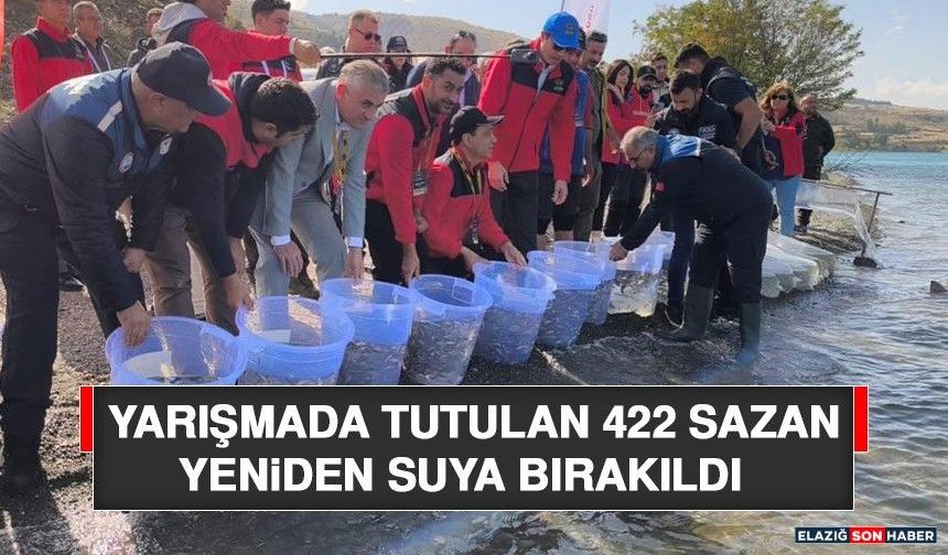 Yarışmada Tutulan 422 Sazan Yeniden Suya Bırakıldı