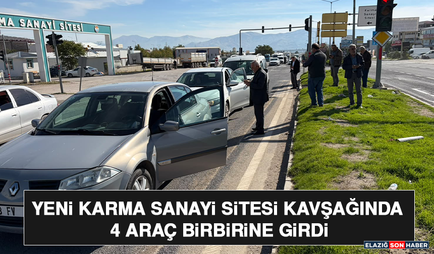 Yeni Karma Sanayi Sitesi Kavşağında 4 Araç Birbirine Girdi