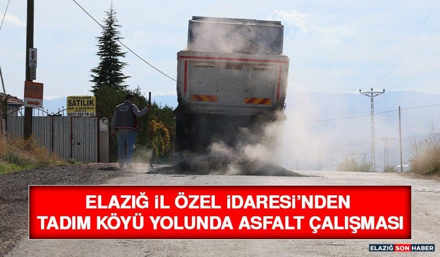 Elazığ İl Özel İdaresi’nden Tadım Köyü Yolunda Asfalt Çalışması