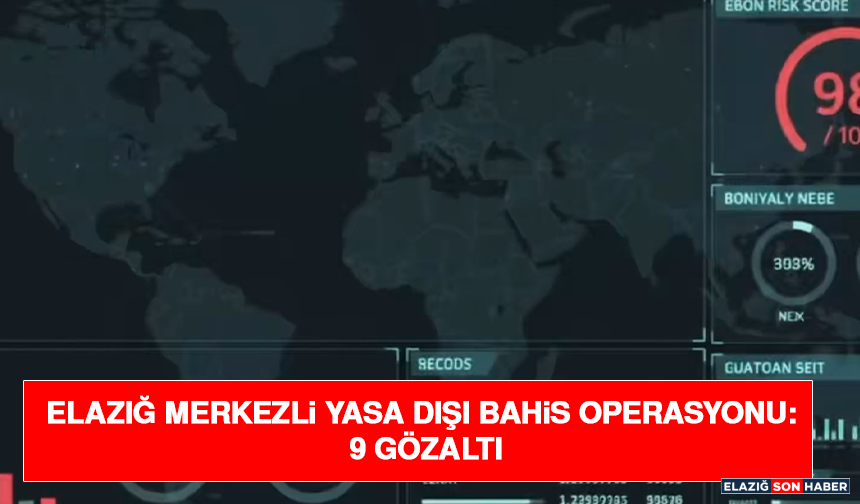 Elazığ Merkezli Yasa Dışı Bahis Operasyonu: 9 Gözaltı