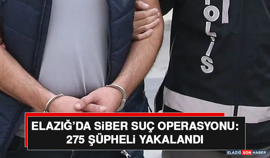 Elazığ’da Siber Suç Operasyonu: 275 Şüpheli Yakalandı