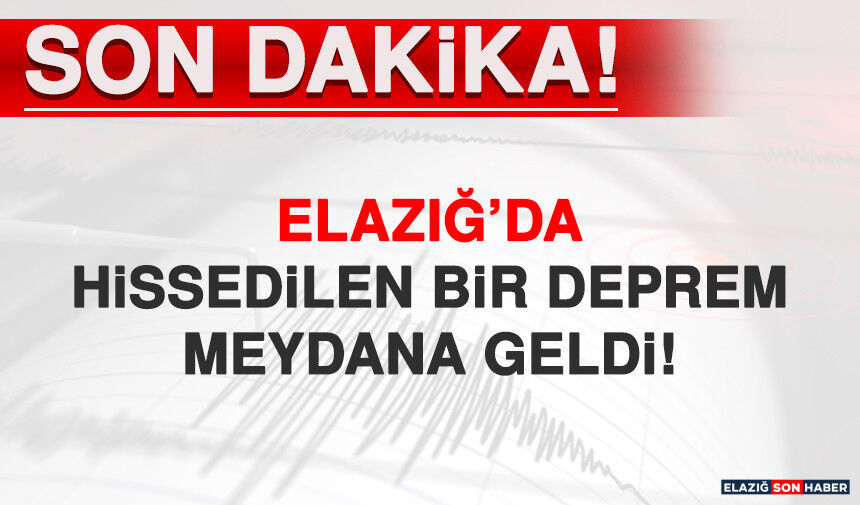 ELAZIĞ'DA HİSSEDİLEN BİR DEPREM MEYDANA GELDİ