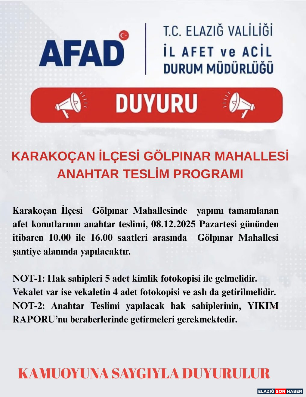 Afad Duyuru