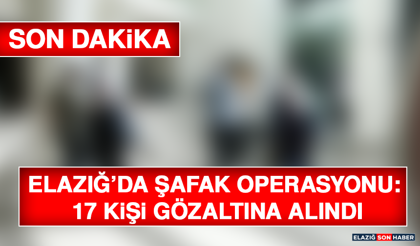 Elazığ’da Şafak Operasyonu: 17 Kişi Gözaltına Alındı