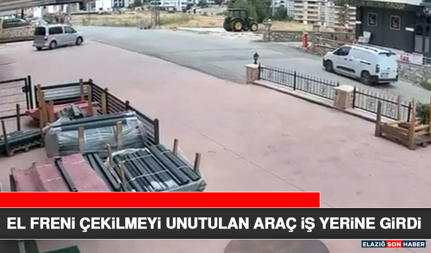 El Freni Çekilmeyi Unutulan Araç İş Yerine Girdi