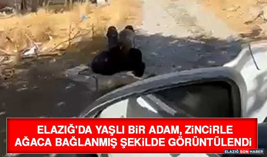 Elazığ'da Yaşlı Bir Adam, Zincirle Ağaca Bağlanmış Şekilde Görüntülendi