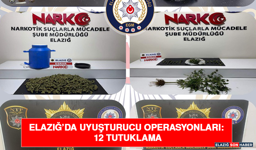 Elazığ’da Uyuşturucu Operasyonları: 12 Tutuklama