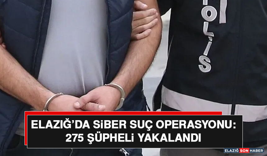 Elazığ’da Siber Suç Operasyonu: 275 Şüpheli Yakalandı